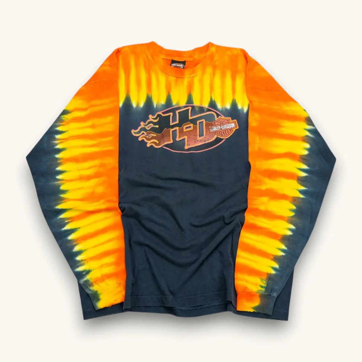 90s Orange Red Tie Dye Harley Davidson alternate view