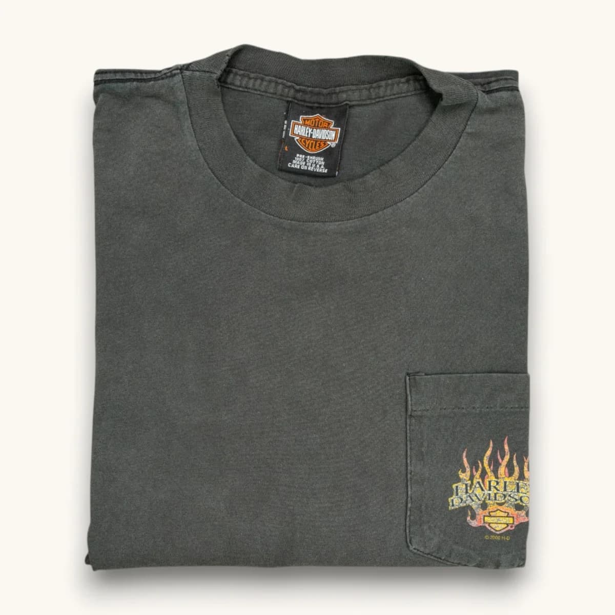 1998 Flame Hits Pocket Longsleeve Harley Davidson