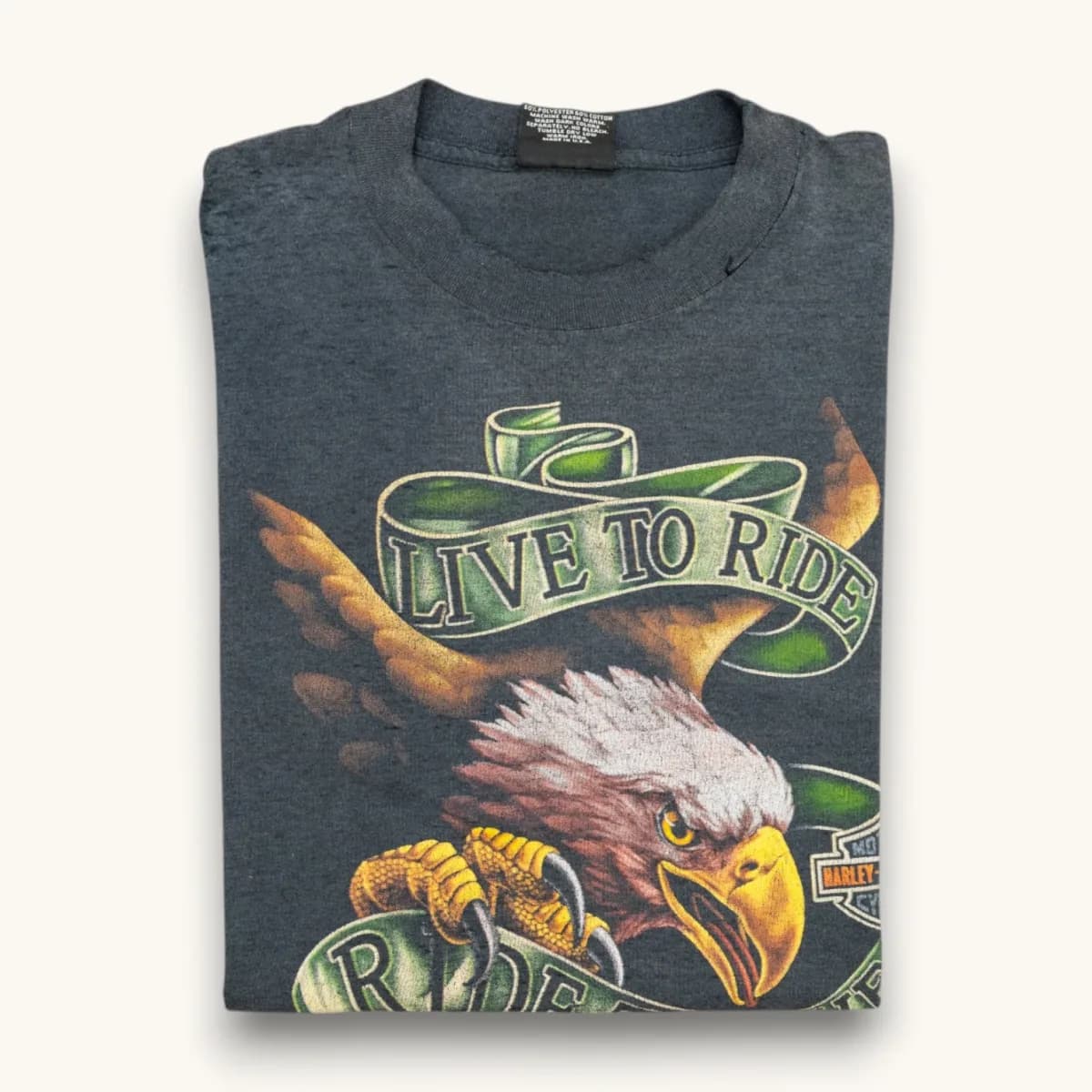 3D Emblem 1991 Live To Ride Ride To Live Harley Davidson